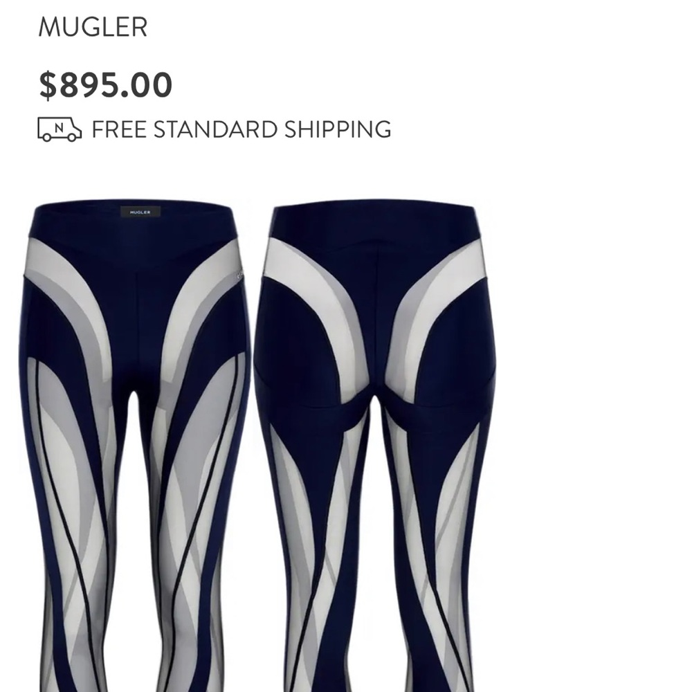 Mugler Sheer Spiral Stirrup Leggings
